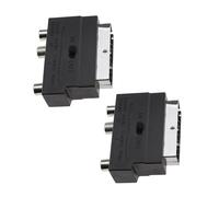 Lot De 2 Connecteurs Péritel Mâle Vers 3 Rca Femelles Avec Interrupteur D'Entrée/Sortie S-Vidéo Adaptateur Audio/Vidéo Pour Tv, Dvd, Magnétoscopes