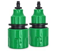 Lot de 2 connecteurs rapides pour tuyau d'arrosage 8/11 mm 4/7 mm Vert | Valve unidirectionnelle empêchant le refoulement, robinet sans outil au raccord de tuyau, s'adapte aux robinets d'extérieur
