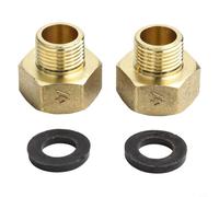 Lot de 2 connecteurs réducteurs hexagonaux en laiton pour filetage G1/2 mâle vers G3/4 femelle (G1/2 à G3/4)