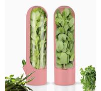 Lot de 2 conservateurs d'herbes fraîches pour réfrigérateur, conteneurs de conservation des herbes aromatiques, vanille, conservez les légumes verts frais pour coriandre, menthe, persil, asperges