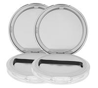 Lot de 2 contenants vides rechargeables avec filtre élastique, étui rond portable pour échantillon de poudre cosmétique pour le visage avec houppette à poudre, pour un usage quotidien (argent)