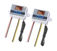Lot de 2 contrôleurs de température numériques avec sonde étanche, pour systèmes de refroidissement et de chauffage d'aquarium, plage de -50 ℃ à 110 ℃, précision de 0,1 ℃, matériau ABS, blanc