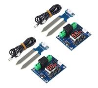 Lot de 2 contrôleurs d'humidité du sol XH-M214 12 V pour système d'irrigation - Module d'arrosage automatique - Affichage numérique - Contrôleur d'humidité - Rouge