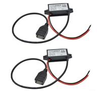 Lot de 2 convertisseurs CC vers CC 6 V-32 V vers 5 V pour charge rapide pour audio de voiture pour caméra embarquée GPS Affichage LED Camion Bateau