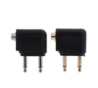 Lot de 2 convertisseurs mono pour casque d'aviation de 3 à 5 mm pour les voyages en avion - Adaptateur de conversion plaqué or