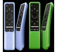 Lot de 2 coques compatibles avec télécommande Samsung Smart TV BN59 Series - Coque de protection légère en silicone résistante aux chocs et antidérapante - Bleu ciel brillant et vert brillant