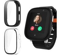 Lot De 2 Coques Compatibles Xplora X6 Play Avec Verre Trempé ¿ Étui Bumper Anti-Chocs Et Anti-Rayures, Protection Complète Transparent Et Noir