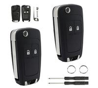 Lot de 2 coques de e voiture à 2 boutons pour Opel/Vauxhall Chevrolet, compatible avec Astra Vectra Insignia Mokka Aveo Matiz Spark avec lame de clé