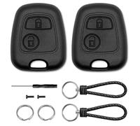 Lot de 2 Coques de e Voiture Compatible avec Citroën C1 C2 C3 C4 C5 Peugeot 106 107 206 207 208 307 407 806 Saxo Xsara Toyota Aygo 2 Boutons Télécommande Boîtier Clef