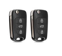 Lot de 2 Coques de Clé Télécommande 3 Boutons Compatible avec Hyundai i10, i20, i30, ix20, ix35, Kia Sportage, Picanto, Sorento, Venga, Rio, Ceed, Cerato - Neuf
