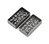 Lot de 2 coques de micros de guitare à motif floral en laiton et laiton - Accessoires électriques - Motif floral - Humbucker - Décoration de pièce d'instruments