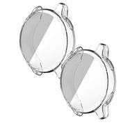 Lot de 2 coques de protection compatibles avec Garmin Venu 2 - Film de protection d'écran flexible en TPU - Anti-rayures - Pour Garmin Venu 2 45 mm (transparent + transparent)
