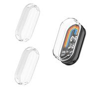 Lot de 2 coques de protection compatibles avec Xiaomi Smart Band 10 - Film de protection d'écran flexible en TPU - Anti-rayures - Pour Xiaomi Mi Band 10 (transparent + transparent)