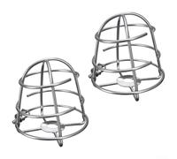Lot de 2 coques de protection en métal pour tête de pulvérisation pour système d'alarme de sécurité domestique pour protection contre les chocs Argenté