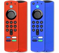 Lot De 2 Coques De Protection En Silicone Antidérapant Compatible Avec Fire Tv Stick Alexa Télécommande Vocale (3E Génération) (Rouge Et Bleu)[TEL9120871]