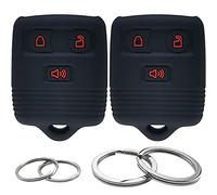 Lot de 2 coques de protection en silicone pour e voiture à 3 boutons compatible avec Ford E150 E250 E350 F150 F250 F350 Edge Escape Expedition Explorer Focus Fusion Lincoln MKX MKZ Mercury Mazda