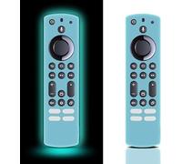 Lot de 2 Coques de Protection en Silicone pour télécommande TV Fire Stick Glow in The Dark, pour télécommande TV Firestick 4K Max/Insignia/Pioneer/Omni(QLED) - Bleu Vif