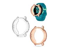 Lot de 2 coques de protection en TPU pour Garmin Bounce 2, toergy ultra fines, anti-chute, anti-rayures, orange transparent et noir transparent, coque de protection compatible avec la montre