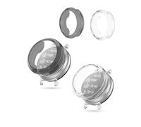 Lot de 2 coques de protection en TPU pour Garmin Lily 2 - toergy ultra fines - Anti-chute - Anti-rayures - Transparent et noir transparent