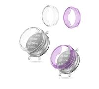 Lot de 2 coques de protection en TPU pour Garmin Lily 2, toergy ultra fines, anti-chute, anti-rayures, violet transparent et noir transparent, coque de protection compatible avec la montre