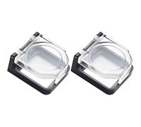Lot de 2 coques de protection pour interrupteur d'arrêt d'urgence, couvercle de bouton transparent étanche pour interrupteur à bouton-poussoir de 22 mm de diamètre (bouton plat noir avec ressort)