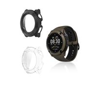 Lot de 2 coques de protection pour montre intelligente Coros Nomad - Coque de protection en polycarbonate rigide yystao avec film de protection d'écran en verre 9H - Protection complète - Noir et