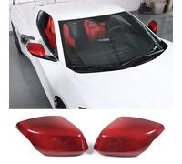 Lot de 2 coques de protection pour rétroviseur latéral de voiture pour Corvette C8 2020-2024 en fibre de carbone véritable (rouge)