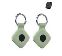 Lot de 2 coques de protection pour tracker anti-perte Tile Mate 2022/2024 avec porte-clés en silicone - Coque durable et élégante, imperméable, anti-chute, vert foncé