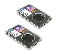 Lot de 2 coques de protection rigides transparentes pour iPod Classic 80 Go, 120 Go, 160 Go / Video 2 Gen. 30 G PC - Housse de protection anti-chute et anti-poussière - Protection complète