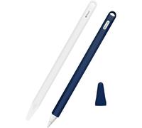 Lot De 2 Coques De Protection Souples En Silicone Compatibles Avec Apple Pencil 2e Génération, Accessoires (Blanc Et Bleu)[Sty9131908]