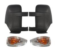 Lot de 2 coques de rétroviseur + 2 clignotants droit gauche compatibles avec Renault Master III, Opel Movano B, Nissan NV400, Vauxhall Movano Mk2 2010+ capuchon de rétroviseur extérieur + clignotant