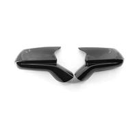 Lot de 2 coques de rétroviseur pour Chevrolet pour Camaro LT SS RS ZL1 2016-2022 - Décoration de voiture (aspect carbone) (noir brillant)