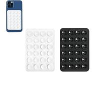 Lot de 2 coques de téléphone en silicone avec support adhésif, Leeneen 5,6 x 8,1 cm, mains libres, support solide pour selfies et vidéos, durable, facile à utiliser, pour tous les téléphones (blanc