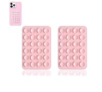 Lot de 2 coques de téléphone en silicone avec support adhésif, Leeneen 5,6 x 8,1 cm, mains libres, support solide pour selfies et vidéos, durable, facile à utiliser, pour tous les téléphones (rose