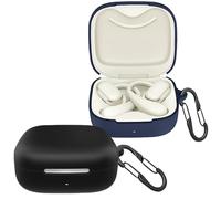Lot de 2 coques easyBee compatibles avec Huawei FreeArc avec 2 mousquetons - Coque en silicone liquide ultra fine et résistante aux chocs - Noir et bleu