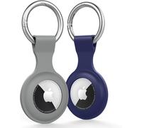 Lot De 2 Coques En Silicone Avec Anneaux Porte¿Clés ¿ Compatible Apple Airtag (2021) ¿ Protection Anti¿Rayures Et Antiperte Pour Clés, Sacs, Bagages, Colliers D¿Animaux ¿ Couleurs Assorties