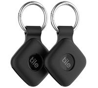 Lot de 2 coques en silicone compatibles avec Tile Mate 2024 et UGREEN Tracker, coque souple résistante aux rayures avec accessoires à mousqueton, support sécurisé pour sac, noir + noir