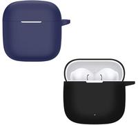 Lot De 2 Coques En Silicone Liquide Pour Huawei Freebuds Se 2 ¿ Anti-Chocs Et Anti-Rayures, Ultra-Fines Avec Cache Anti-Poussière Et Accès Port De Charge - Noir & Bleu