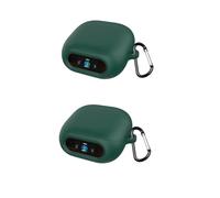 Lot de 2 coques en silicone pour Soundcore Liberty 5 Pro, coque souple avec mousqueton, anti-chute (vert foncé)