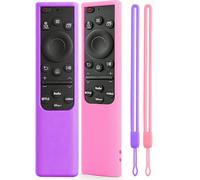 Lot de 2 coques en silicone pour télécommande Samsung Smart TV, coque de protection phosphorescente compatible avec BN59-01357 BN59-01385 BN59-01265A, manchon antidérapant et résistant aux chocs (rose