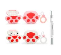 Lot de 2 coques en silicone XMBYGY pour AirPods Pro 2e et 1ère génération d'écouteurs sans fil avec kit de stylo de nettoyage, design peau de dessin animé