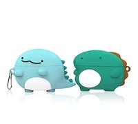 Lot de 2 Coques pour Airpods Pro en Silicone Souple 3D Kawaii avec Porte-clés pour Femmes, Filles, garçons, Enfants, Adolescents, Dinosaures