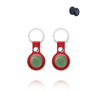 Lot de 2 coques pour Motorola Smart Tag - Étui de protection en cuir PU avec porte-clés anti-perte - Rouge