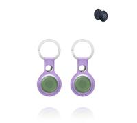 Lot de 2 coques pour Motorola Smart Tag - Étui de protection en cuir PU avec porte-clés anti-perte - Violet