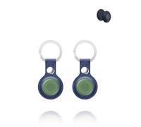Lot de 2 coques pour Motorola Smart Tag - Étui de protection en cuir synthétique avec porte-clés anti-perte - Bleu