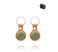 Lot de 2 coques pour Motorola Smart Tag - Étui de protection en cuir synthétique avec porte-clés anti-perte - Jaune