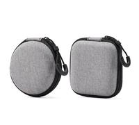 Lot de 2 coques rigides en EVA pour écouteurs, câble de données, boîte de rangement portable, convient pour le shopping, les voyages, les activités de plein air (gris)