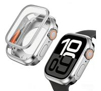 Lot de 2 coques rigides en polycarbonate pour Apple Watch Series 9, 8, 7 avec protection d'écran de 45 mm (ressemble à Ultra et Ultra2) - Coque de protection intégrale à 360° en verre résistant aux