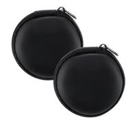 Lot de 2 coques rondes pour écouteurs portables, avec bande élastique et maille respirante, coques pour écouteurs en EVA, largement compatibles avec les casques Bluetooth/filaires, câbles de données