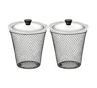 Lot de 2 corbeilles à compost en treillis métallique avec couvercle, bac de sol sans odeur, recyclage des déchets organiques | Urban Farming Gardening Scraps Yard Debris Engrais Prod